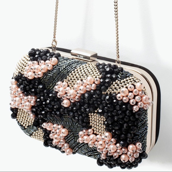 Zara Handbags - NWT Zara Embellished Clutch Box MINAUDIÈRE Bag